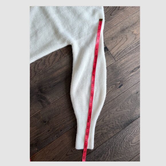 Quince Baby Alpaca Wool Cropped Ribbed Cardigan Ivory Cream Size XS Button Front - Picture 8 of 8